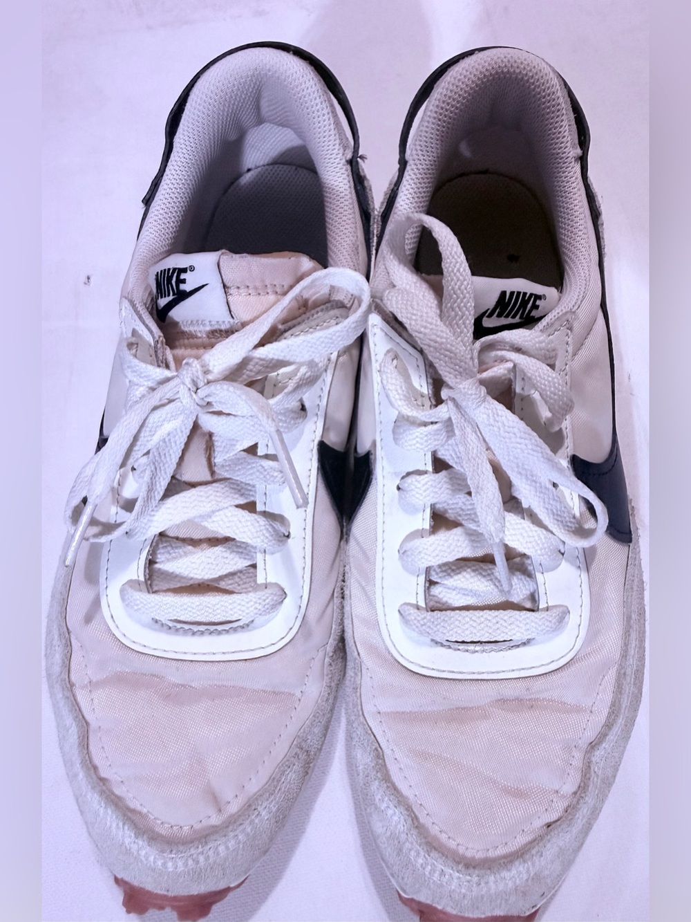 Nike Women's Waffle Debut Sanddrift Low-Top Sneakers - Classic Swoosh Size-9